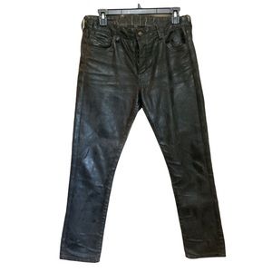 Tortoise Waxed Coated Washed Black Jeans sz 28